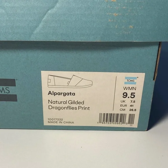 TOMS Women's Alpargata  Beige dragonflies Patterned Flats !!BRAND NEW!! - Picture 3 of 10